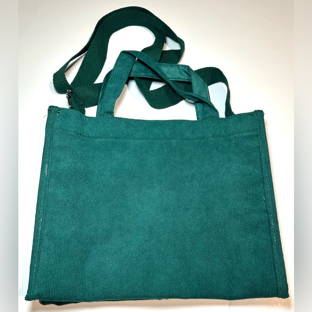 LETU Green Corduroy Tote Bag Adjustable Shoulder Strap Carry Strap Travel Bag - Picture 5 of 16
